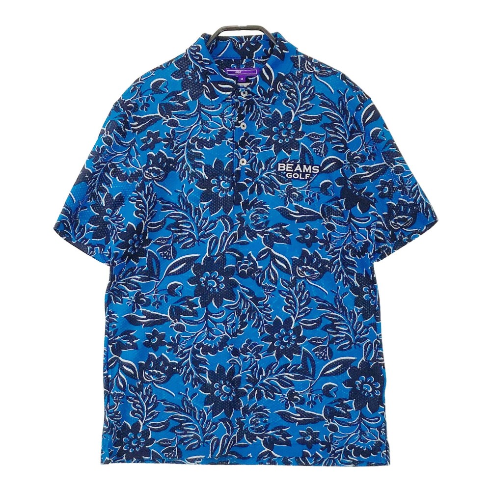 BEAMS GOLF ビームスゴルフ 2023年モデル 半袖ポロシャツ 総柄 ブルー系 M 【中古】ゴルフウェア メンズ|中古ゴルフウェア通販STST