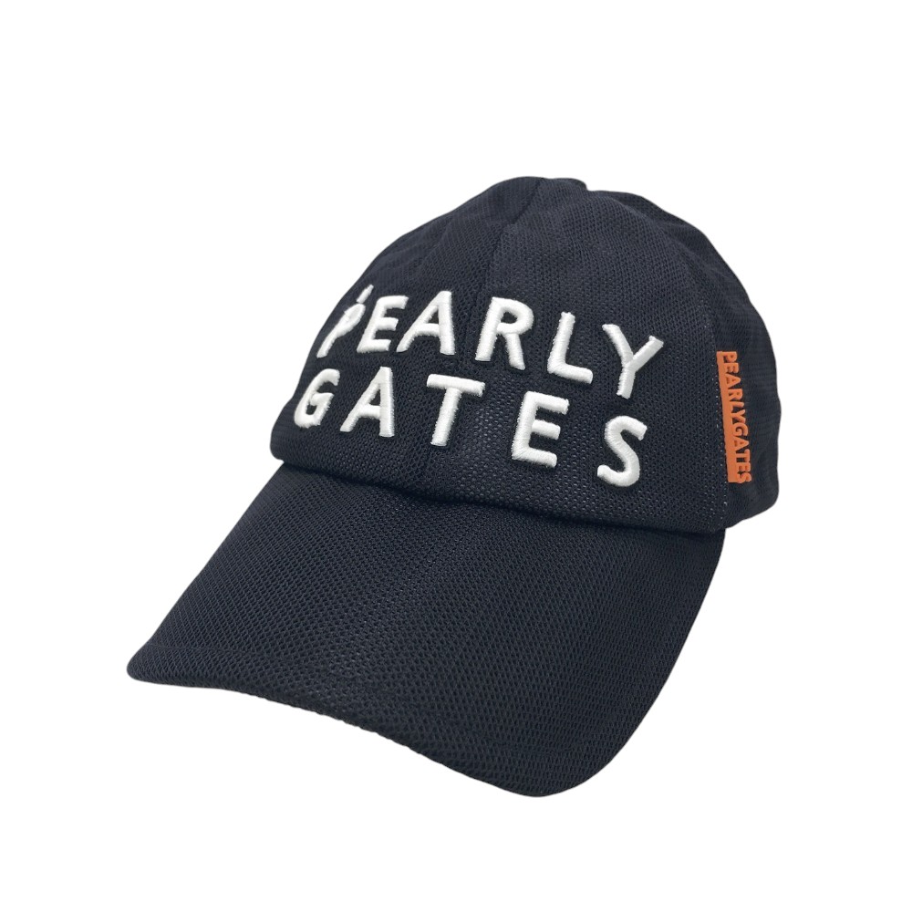 PEARLY GATES パーリーゲイツ 洗える たためる メッシュキャップ ネイビー系 FR 【中古】ゴルフウェア