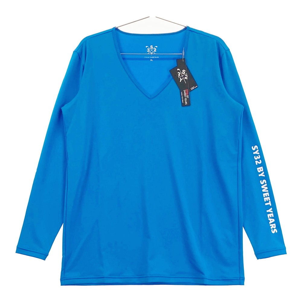 SY32 BY SWEET YEARS スウィートイヤーズ  Vのど首 長袖 肌付き ティーシャツ  青色系 XL 【中古】ゴルフお召しもの メンズ ウェア-メンズウェア-スポーツ・アウトドア