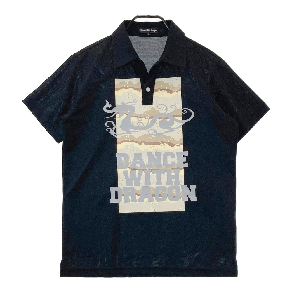DANCE WITH DRAGON ダンスウィズドラゴン 半袖ポロシャツ ブラック系 3 【中古】ゴルフウェア メンズ|中古ゴルフウェア通販STST