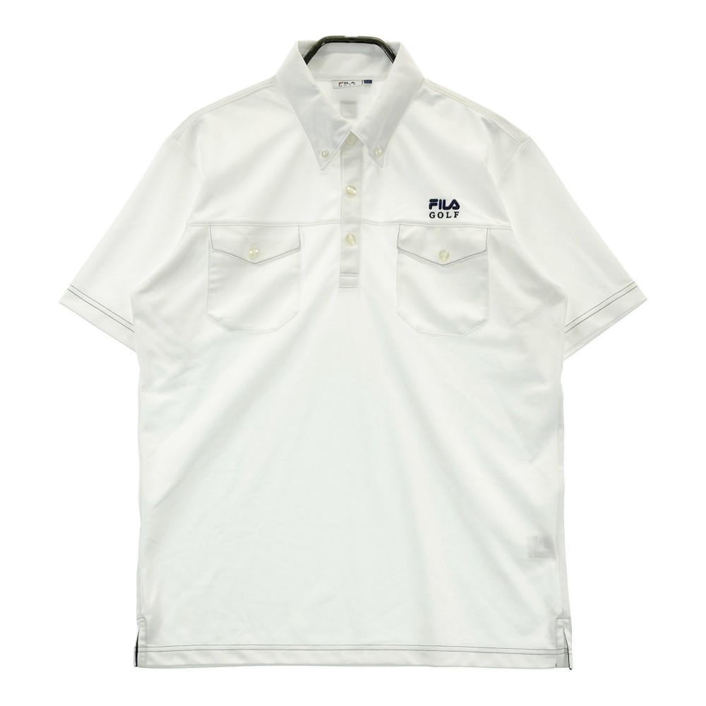 FILA GOLF フィラゴルフ 半袖ポロシャツ ボタンダウン ホワイト系 LL 【中古】ゴルフウェア メンズ