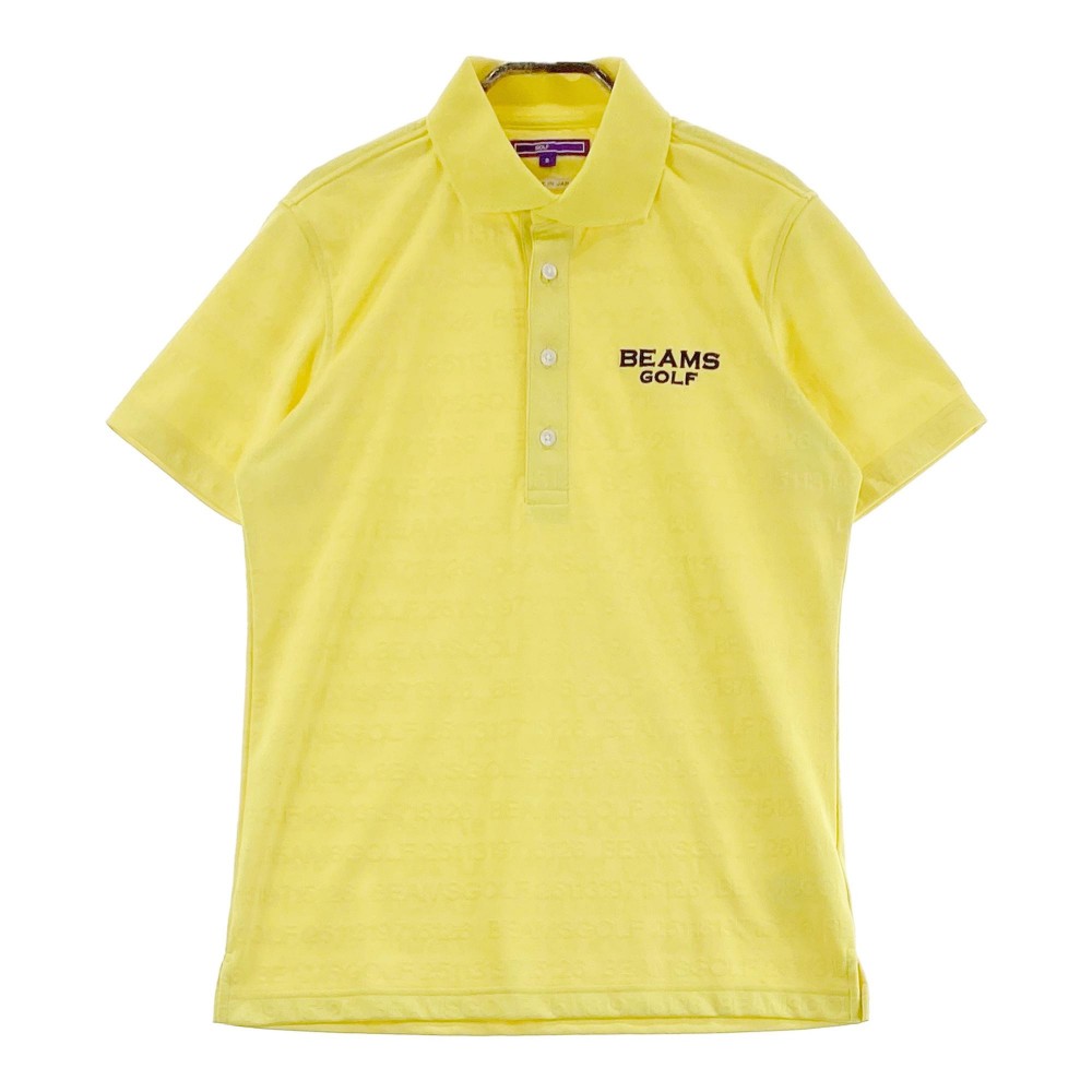 BEAMS GOLF ビームスゴルフ 2022年モデル 半袖ポロシャツ 総柄 イエロー系 S 【中古】ゴルフウェア メンズ