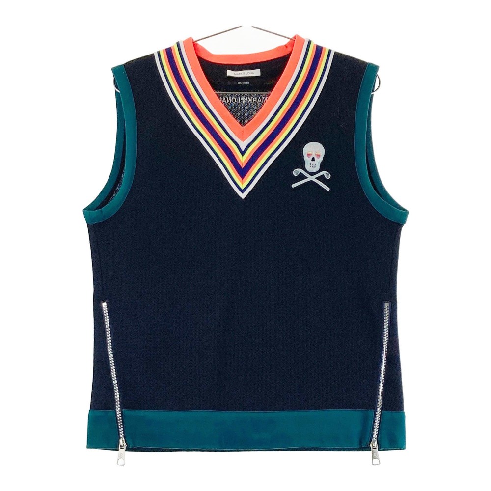 楽天市場】【超美品】マークアンドロナ ベスト ネイビー×グリーン 編み