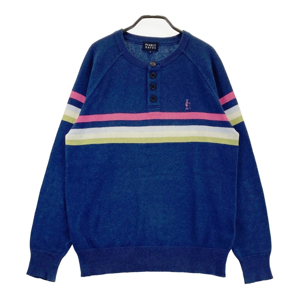 パーリーゲイツ　ニット　セーター 紺　ネイビー　ウール100 6 XL ゴルフ PEARLY GATES(パーリーゲイツ) ニット｜中古ゴルフウェア通販