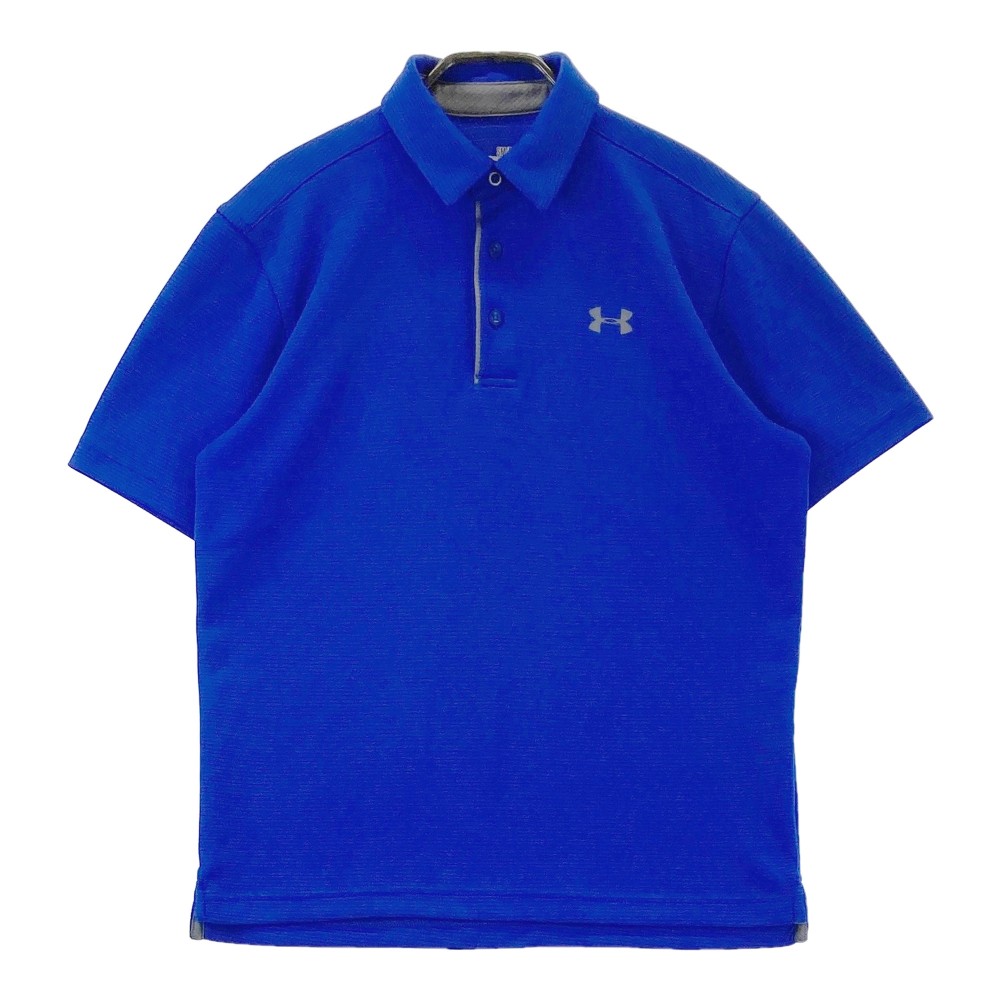 UNDER ARMOUR アンダーアーマー 半袖ポロシャツ ボーダー柄 ブルー系 SM 【中古】ゴルフウェア メンズ