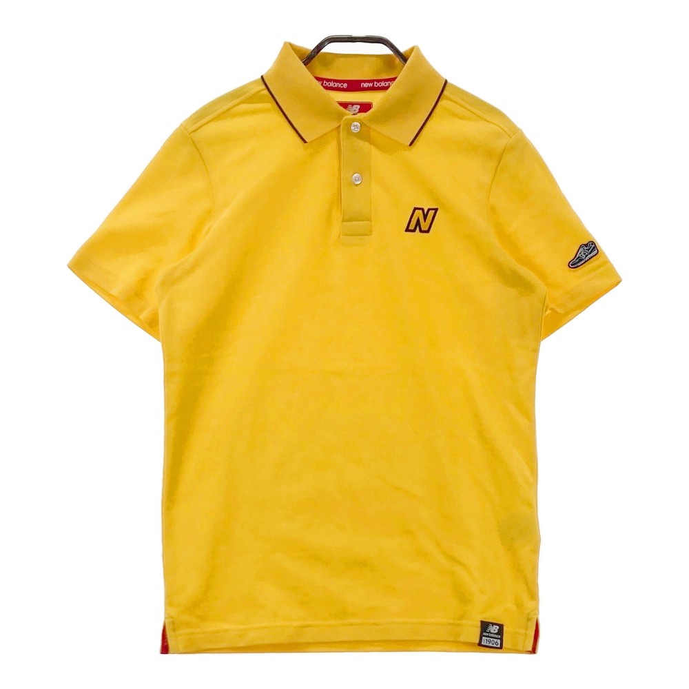 NEW BALANCE GOLF ニューバランス 半袖ポロシャツ ワッペン イエロー系 4 【中古】ゴルフウェア メンズ