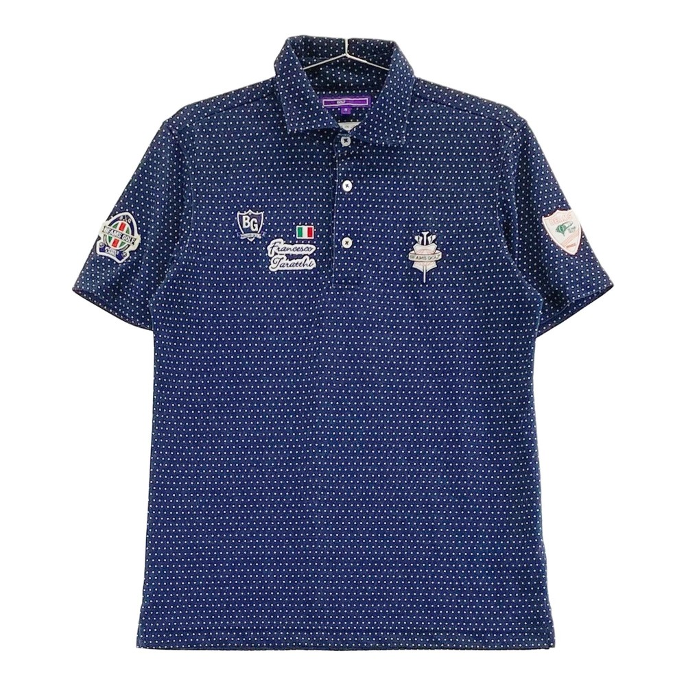 BEAMS GOLF ビームスゴルフ  半袖スポーツシャツ 紋章 一点柄 米国海軍系 S 【中古】ゴルフお召しもの メンズ ゴルフ-シャツ・ポロシャツ-スポーツ・アウトドア