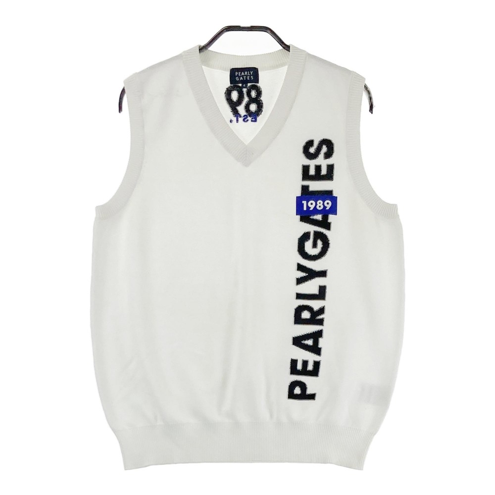PEARLY GATES パーリーゲイツ  ニットベスト  ホワイト系 4 【中古】ゴルフウェア メンズ