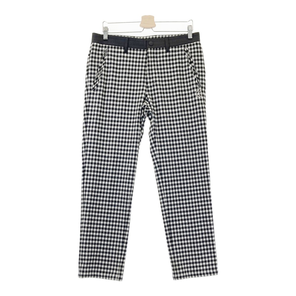 23区GOLF ニジュウサンクゴルフ 裏地付 ストレッチパンツ チェック柄 ブラック系 86 【中古】ゴルフウェア メンズ