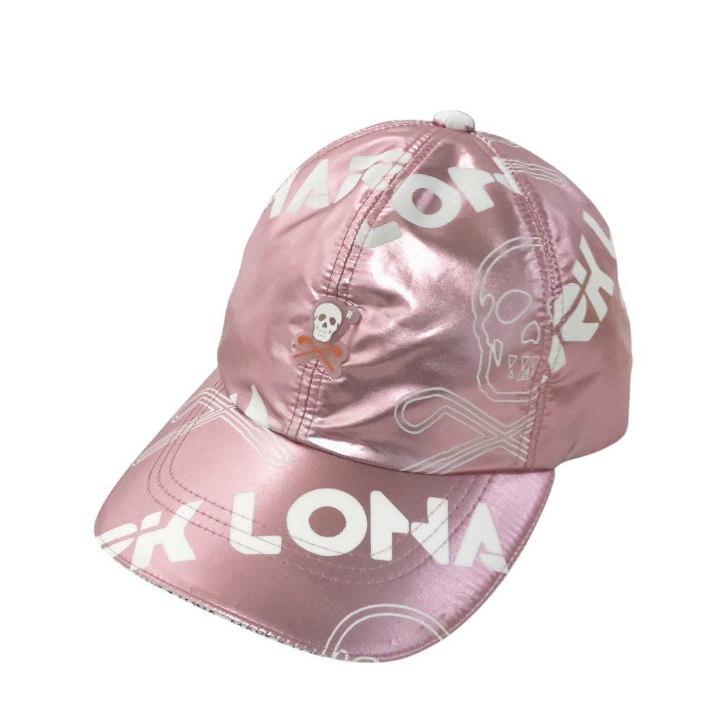 MARK&LONA マークアンドロナ キャップ 総柄 ピンク系 FREE 【中古】ゴルフウェア