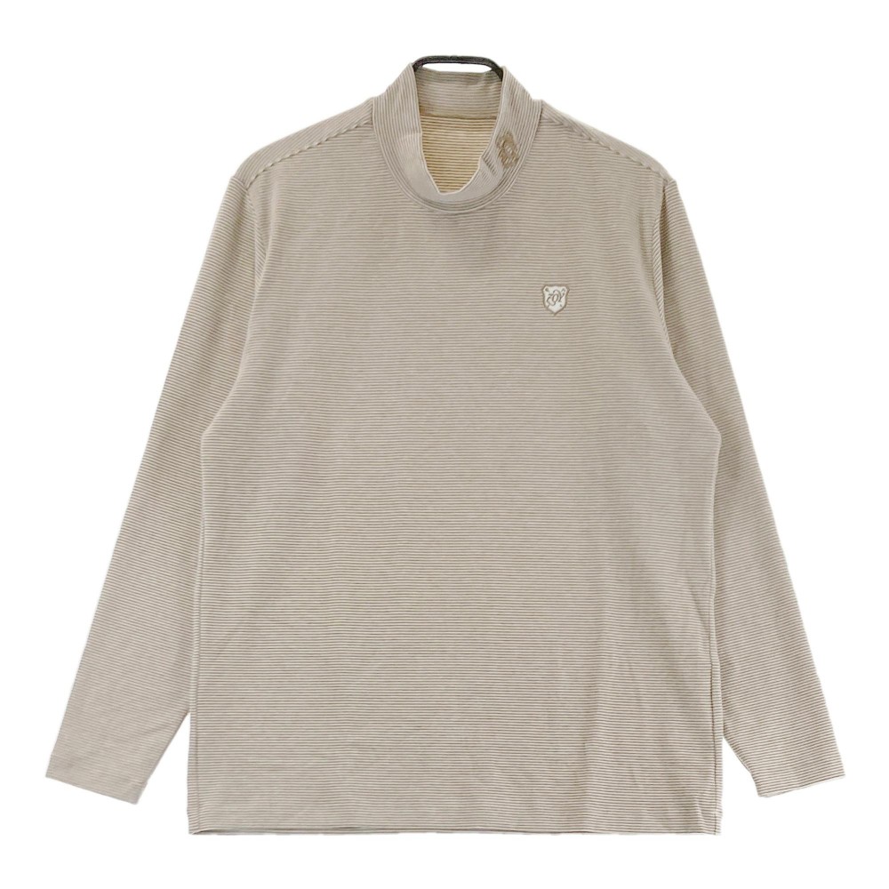 ZOY ゾーイ 071444025 2024年 長袖ハイネックTシャツ ボーダー ベージュ系 3 【中古】ゴルフウェア メンズ