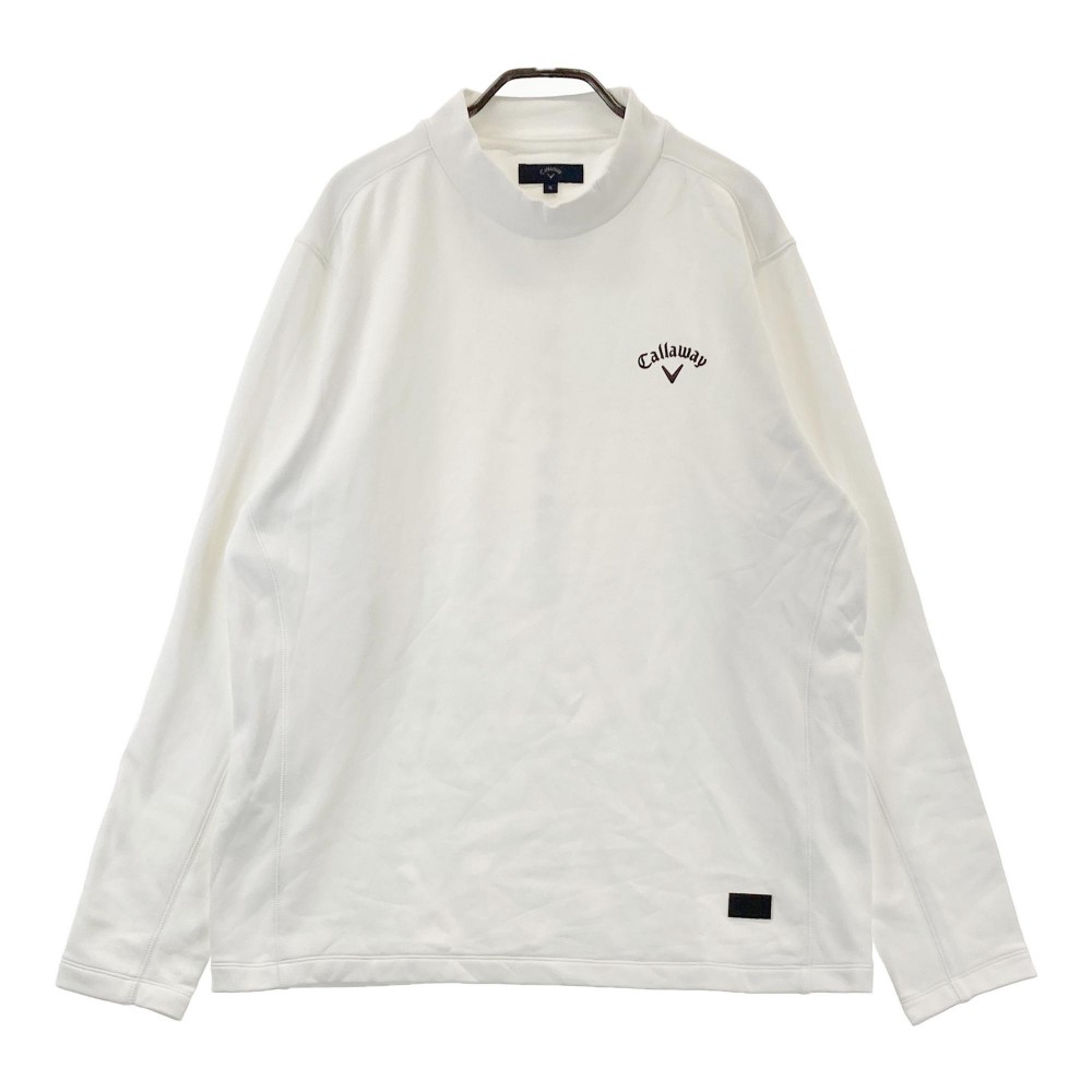 CALLAWAY キャロウェイ 裏起毛 ハイネック 長袖Tシャツ ホワイト系 3L 【中古】ゴルフウェア メンズ