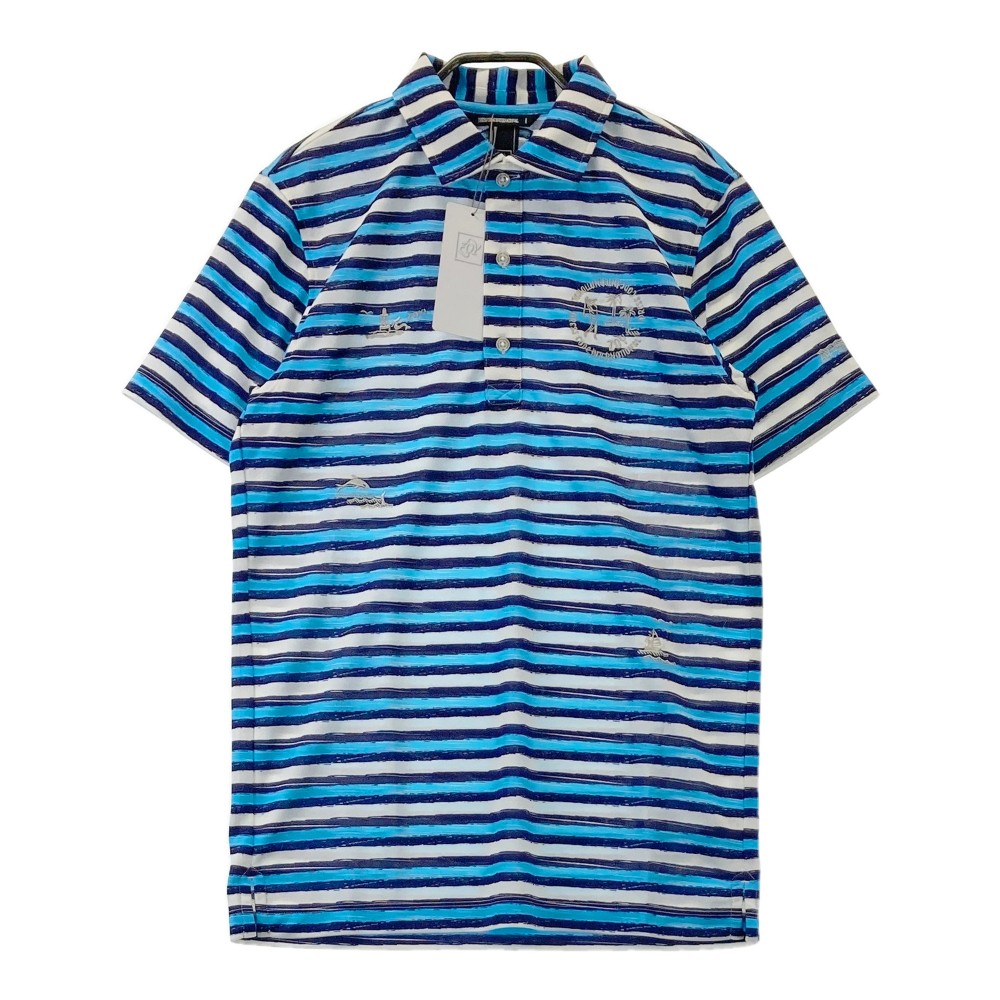 ZOY ゾーイ 071374002 半袖ポロシャツ ボーダー ブルー系 1 【中古】ゴルフウェア メンズ