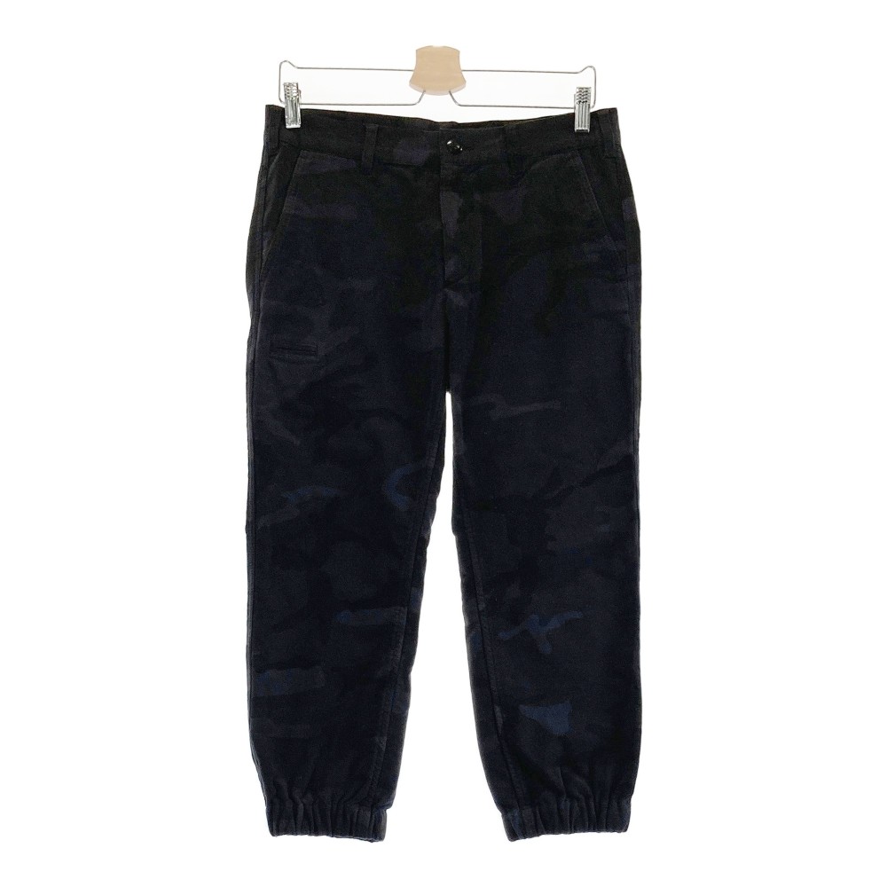 BEAMS GOLF ビームスゴルフ ストレッチ ジョガーパンツ 裏起毛 カモフラ柄 ブラック系 M 【中古】ゴルフウェア メンズ