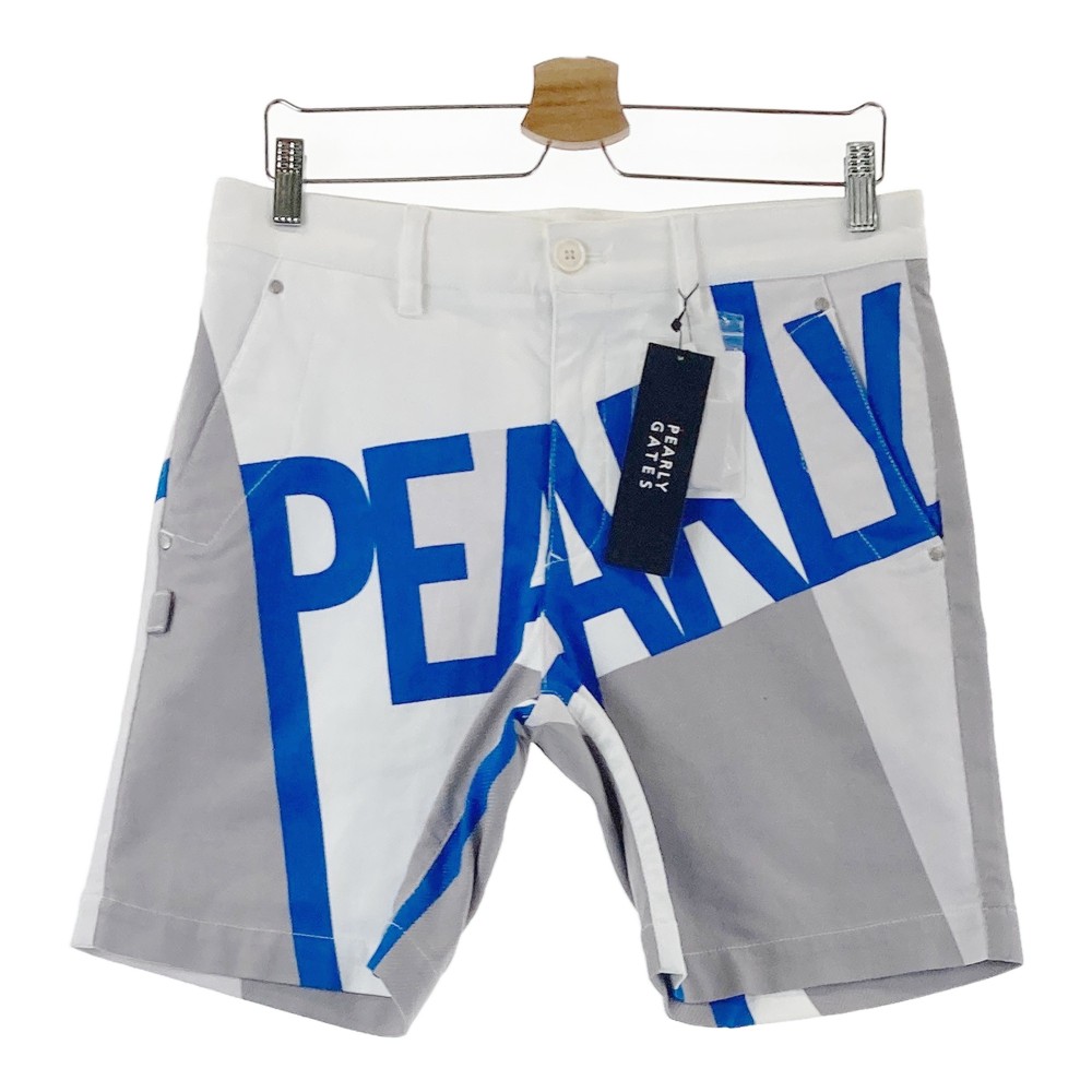 PEARLY GATES パーリーゲイツ 2022年 2132407 ハーフパンツ パネルロゴ ブルー系 4 【中古】ゴルフウェア メンズ