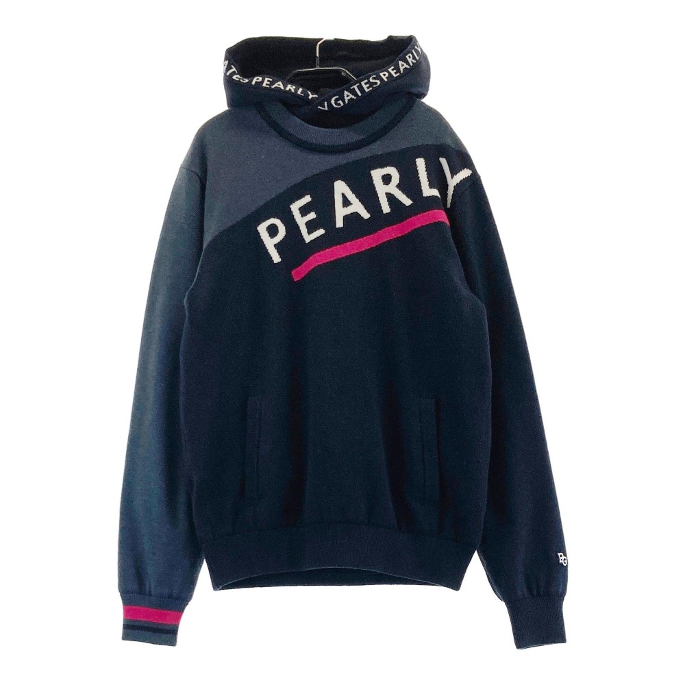 PEARLY GATES パーリーゲイツ 2023年モデル ツイン　ニットセーター ブラック系 4 【中古】ゴルフウェア メンズ