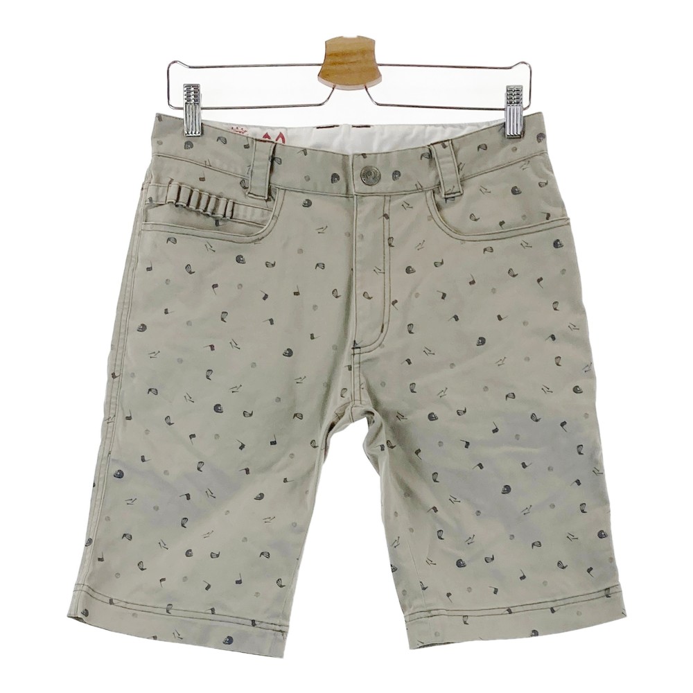 RUSSELUNO ラッセルノ ハーフパンツ 総柄 グレー系 M 【中古】ゴルフウェア メンズ