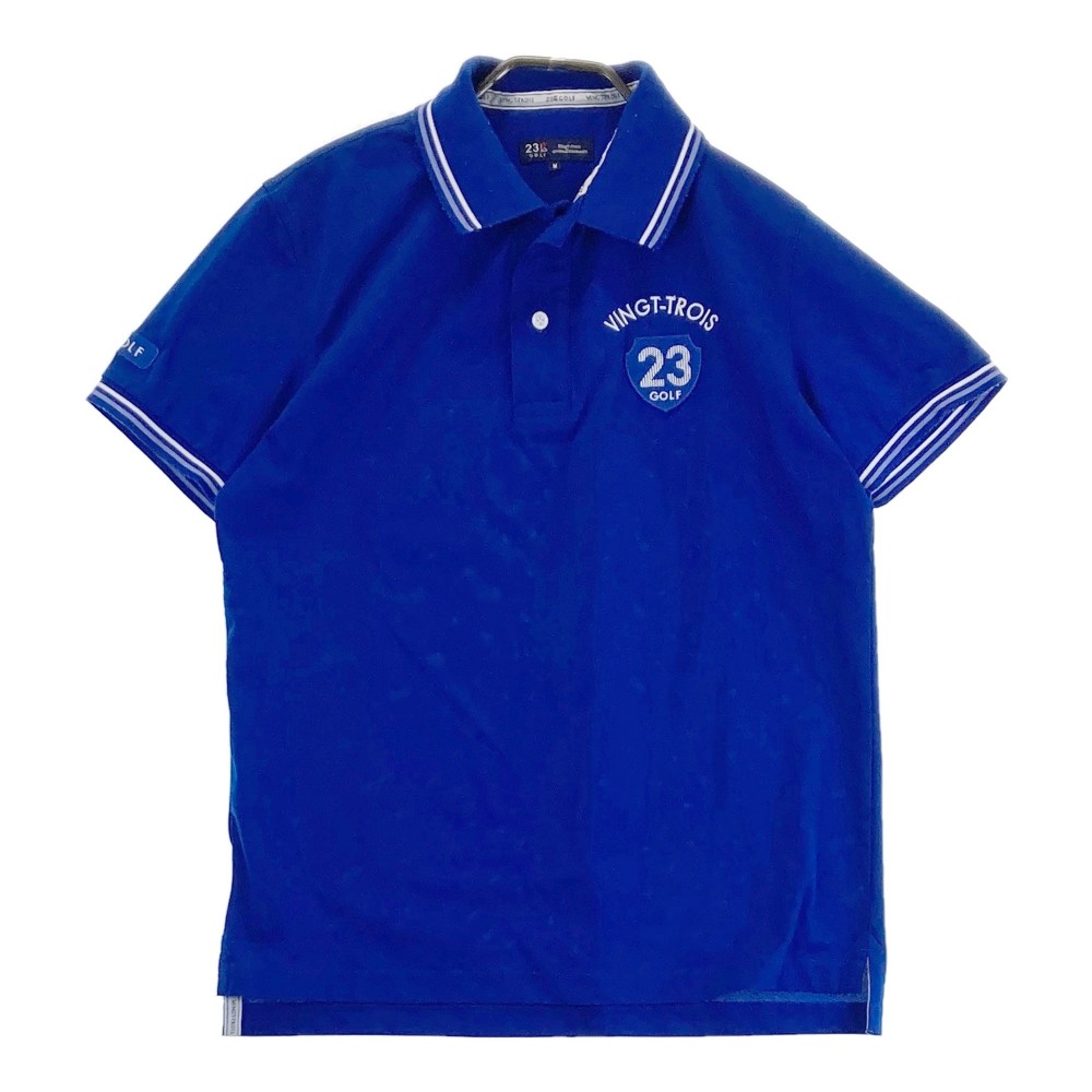 23区GOLF ニジュウサンクゴルフ 半袖ポロシャツ ブルー系 M 【中古】ゴルフウェア メンズ
