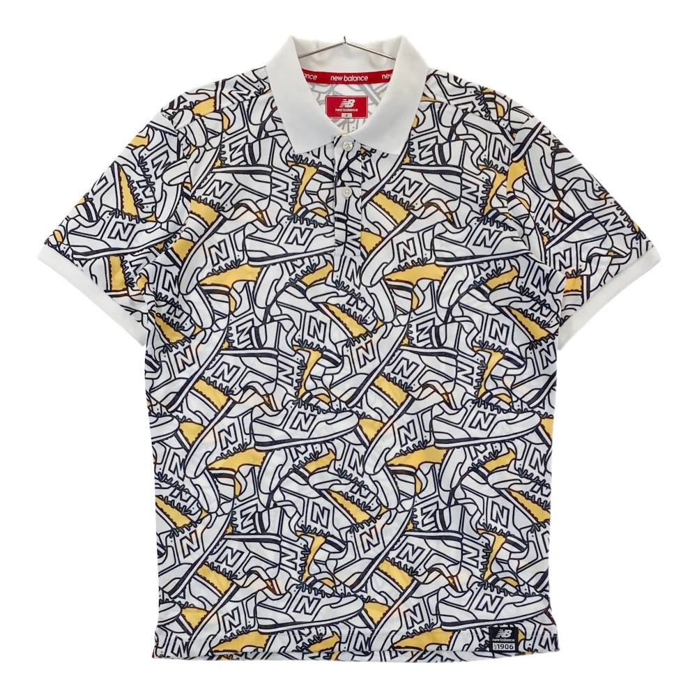 サイズ：7 NEW BALANCE GOLF ニューバランス  半袖ポロシャツ 総柄 ホワイト系 [240101427621] ゴルフウェア メンズ ストスト New Balance Golf ニューバランス ゴルフ ポロシャツ メンズ