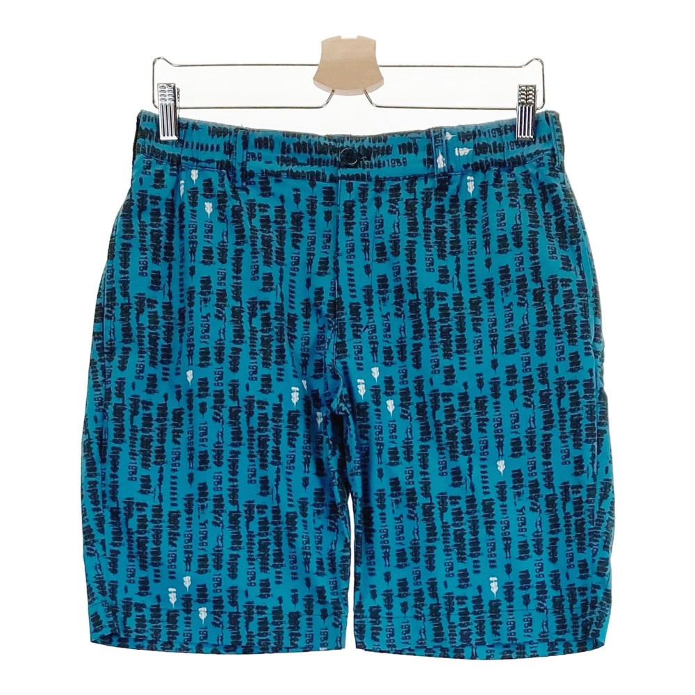 BEAMS GOLF ビームスゴルフ × WOODSTOCK ハーフパンツ 総柄 ブルー系 M 【中古】ゴルフウェア メンズ