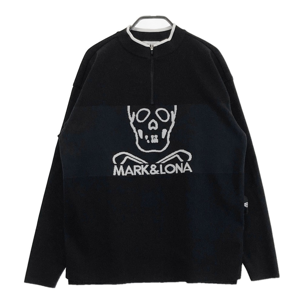 MARK&LONA マークアンドロナ 2024年モデル ハーフジップ 長袖 ニットセーター ブラック系 46 【中古】ゴルフウェア メンズ