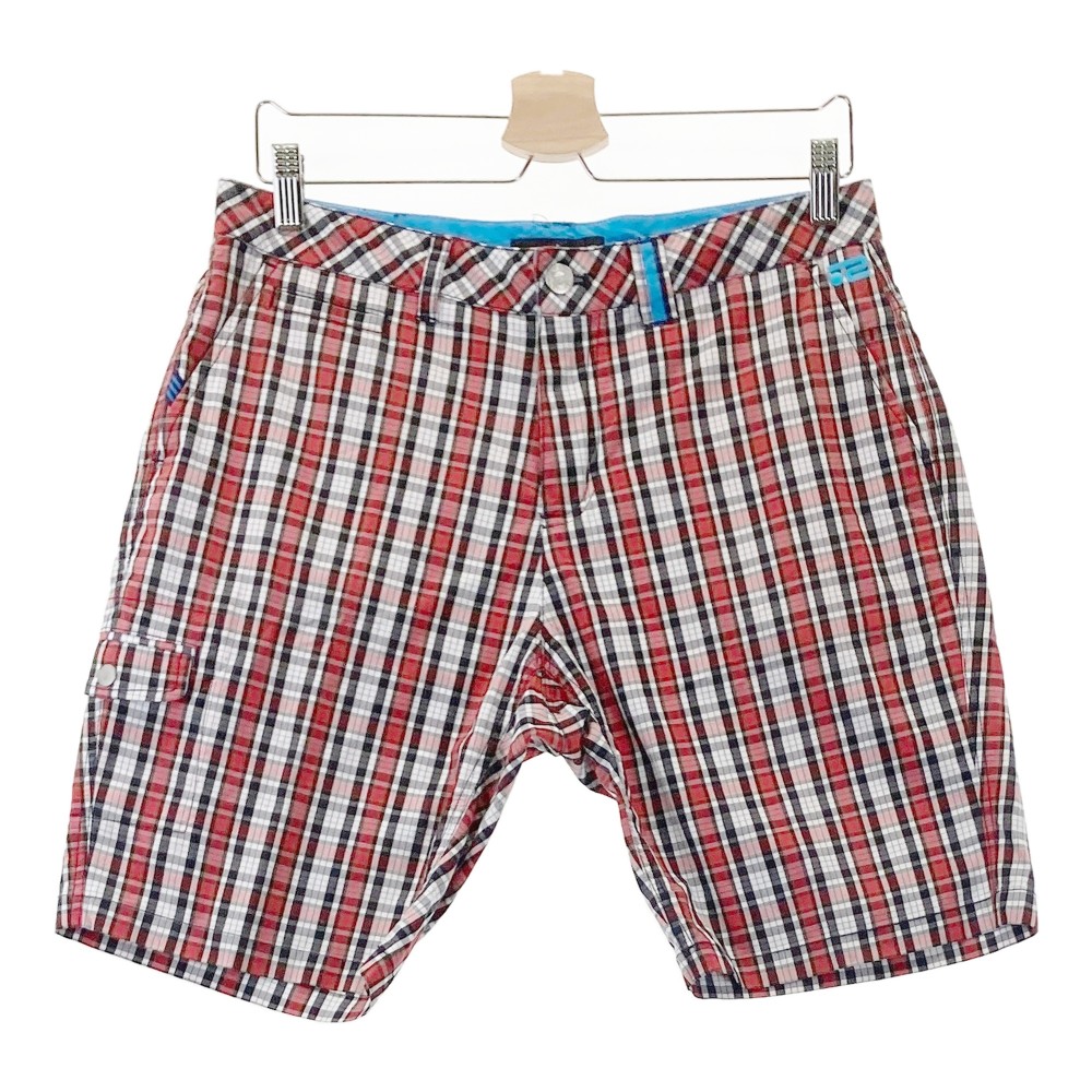 ROSASEN ロサーセン 044-76441 ハーフパンツ チェック柄 レッド系 82 【中古】ゴルフウェア メンズ