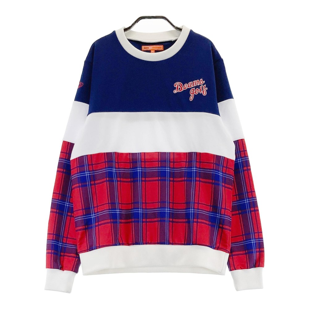 BEAMS GOLF ビームスゴルフ スウェットトレーナー チェック柄 ネイビー系 M 【中古】ゴルフウェア メンズ｜中古ゴルフウェア通販STST