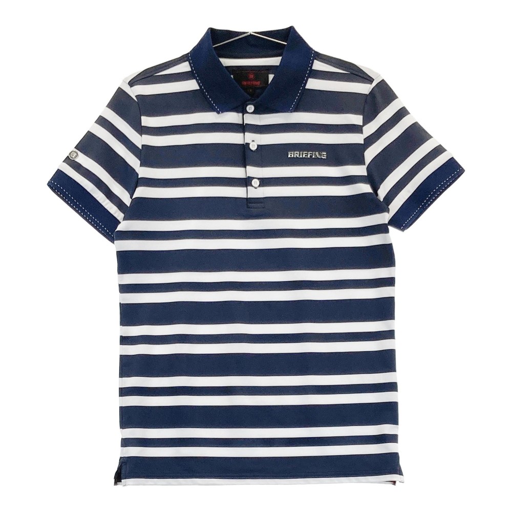 BRIEFING GOLF ブリーフィング 半袖ポロシャツ ボーダー柄 ネイビー系 S 【中古】ゴルフウェア メンズ｜中古ゴルフウェア通販STST