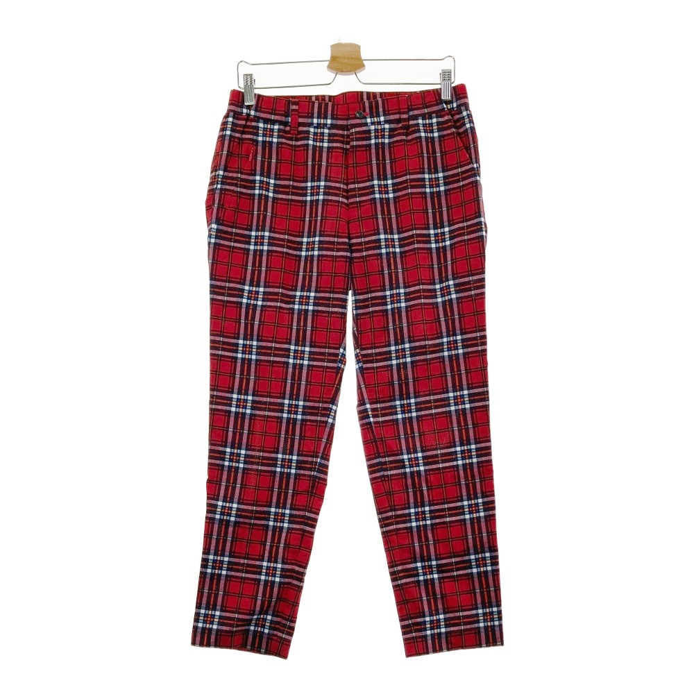 BEAMS GOLF ビームスゴルフ ドットエアー パンツ チェック柄 レッド系 44 【中古】ゴルフウェア メンズ