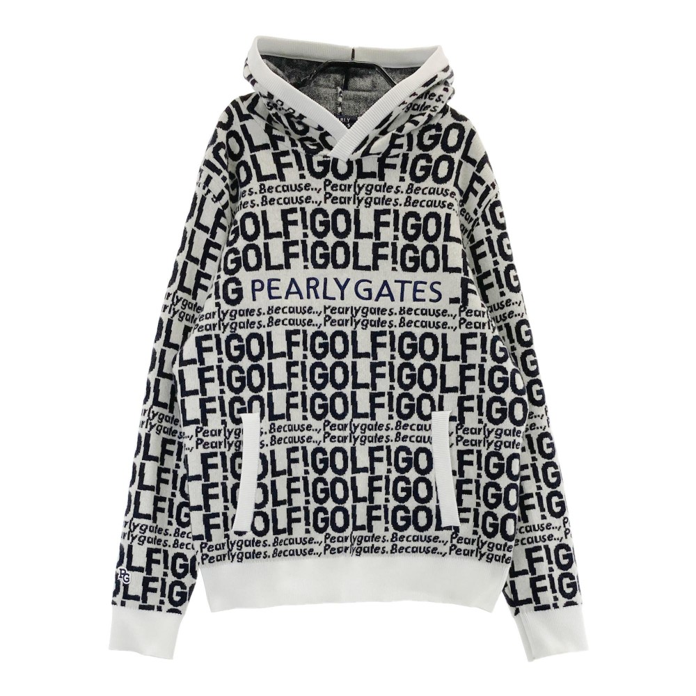 楽天市場】【美品】パーリーゲイツ パーカー 白×ネイビー裏起毛