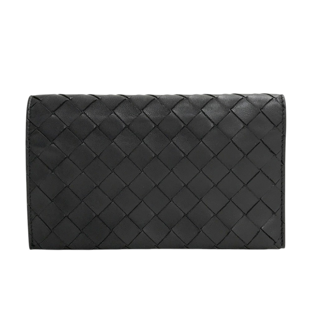 BOTTEGA VENETA ボッテガ ヴェネタ ストラップ付き財布 イントレチャート ブラウン系 【中古】メンズ
