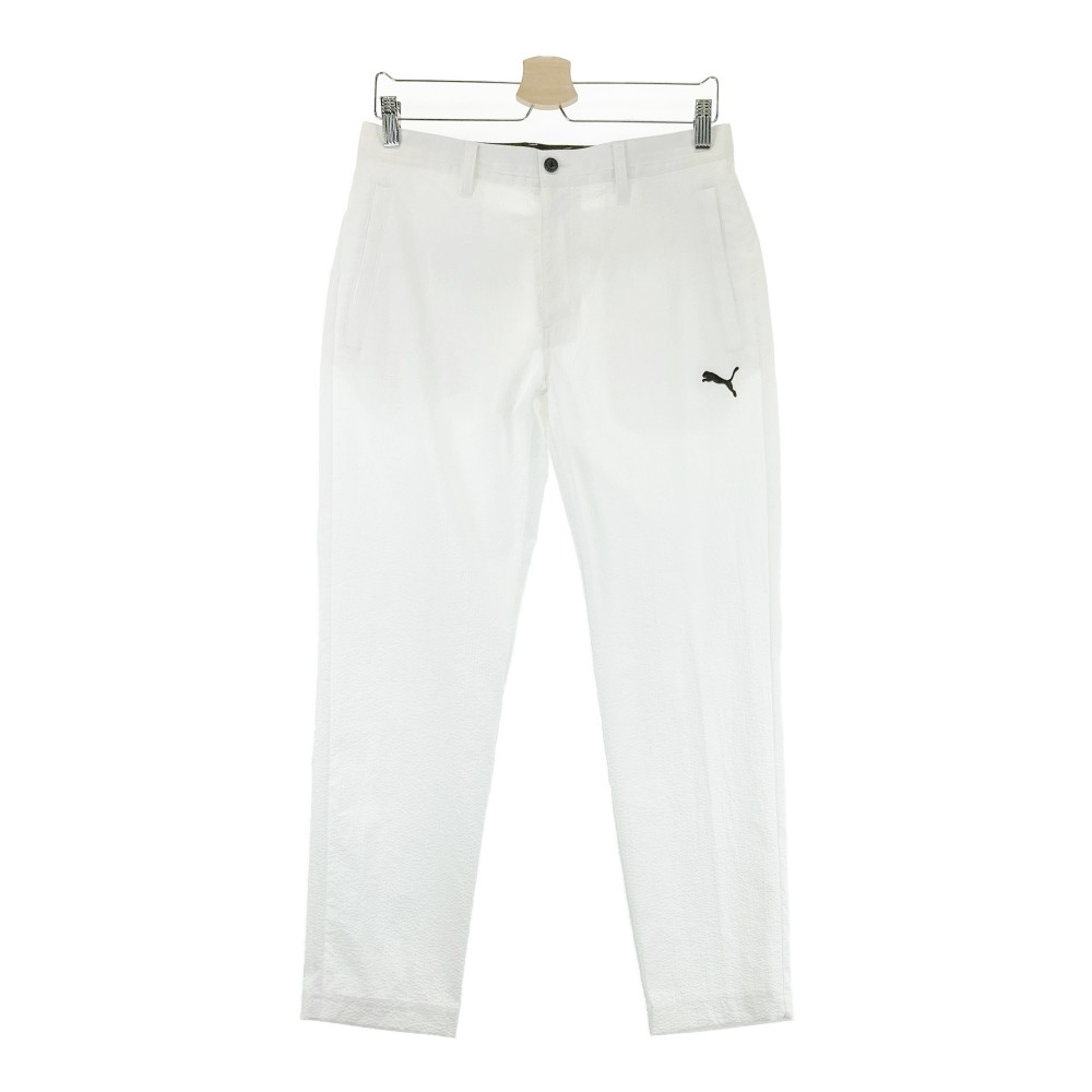 PUMA GOLF プーマゴルフ パンツ シアサッカー ホワイト系 M 【中古】ゴルフウェア メンズ