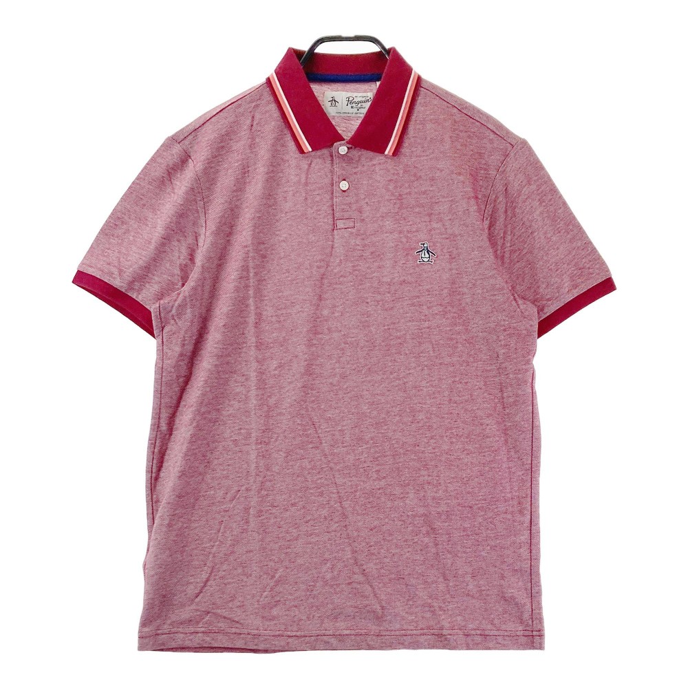 MUNSING WEAR マンシングウェア 半袖ポロシャツ PENGUIN レッド系 M 【中古】ゴルフウェア メンズ