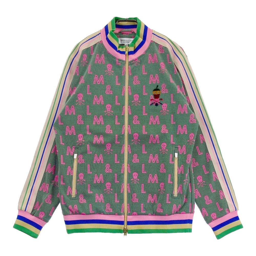MARK&LONA マークアンドロナ ジップジャケット ロゴ総柄 グリーン系 48 【中古】ゴルフウェア メンズ|中古ゴルフウェア通販STST