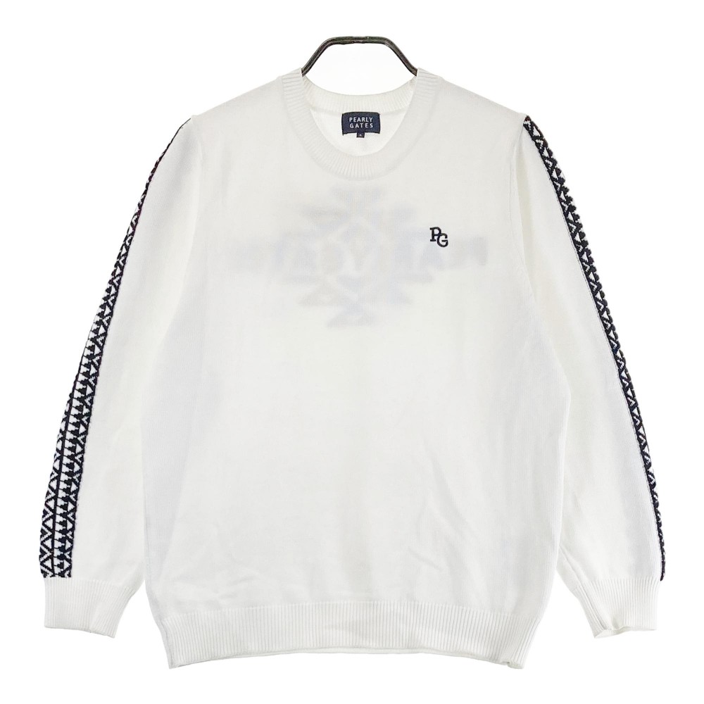 PEARLY GATES パーリーゲイツ ニットセーター ホワイト系 5 【中古】ゴルフウェア メンズ