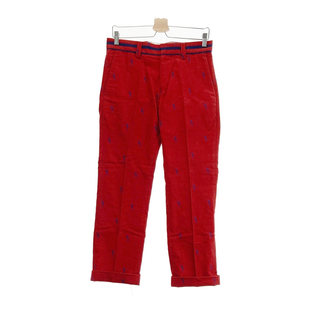 MARK&LONA マークアンドロナ コーデュロイパンツ スカル総柄 レッド系 M 【中古】ゴルフウェア メンズ|中古ゴルフウェア通販STST