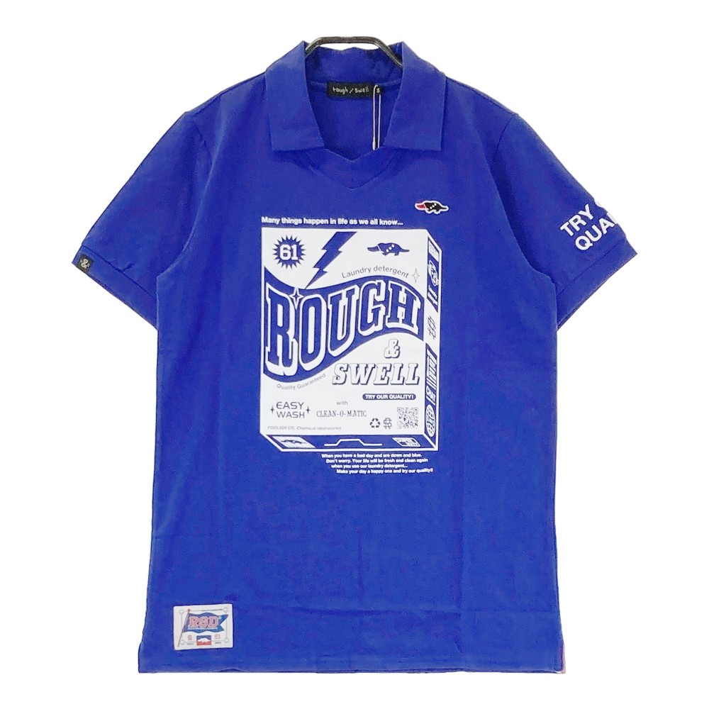 ROUGH&SWELL ラフアンドスウェル 襟付き 半袖Tシャツ ブルー系 S 【中古】ゴルフウェア メンズ
