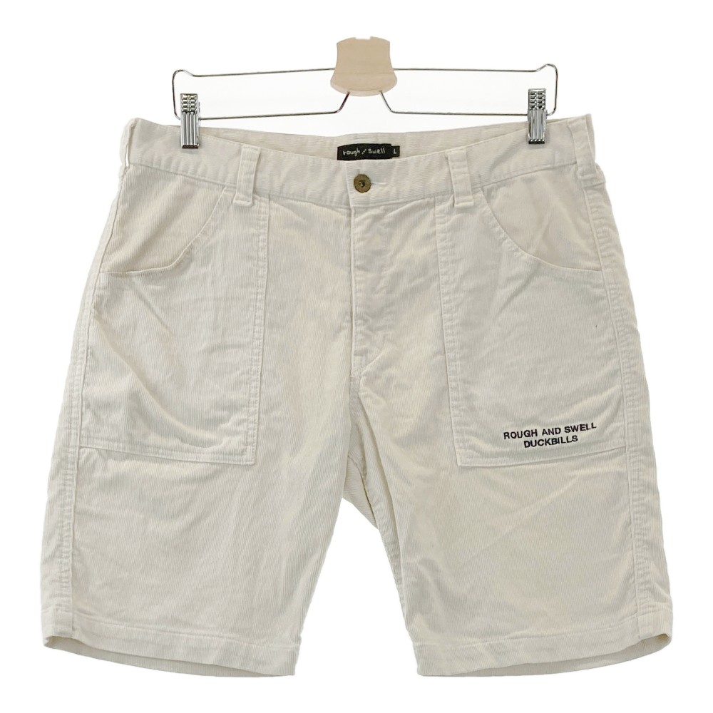 ROUGH&SWELL ラフアンドスウェル 2023年 コーデュロイハーフパンツ ホワイト系 L 【中古】ゴルフウェア メンズ