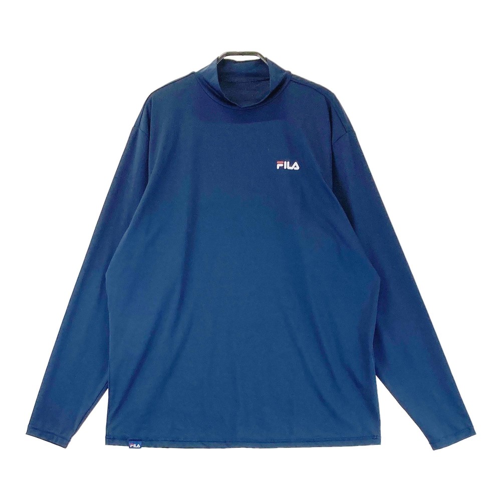 FILA GOLF フィラゴルフ モックネック 長袖インナーTシャツ ネイビー系 LL 【中古】ゴルフウェア メンズ