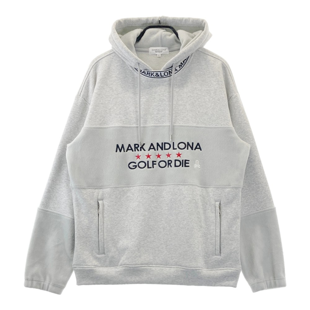 サイズ：48 MARK&amp;LONA マークアンドロナ 2023年モデル スウェット 長袖パーカー FER  イエロー系 [240101356649] ゴルフウェア メンズ ストスト サイズ：48 MARK&LONA マークアンドロナ 2023年モデル