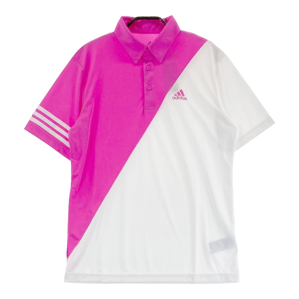 ADIDAS GOLF アディダスゴルフ HT7356 ボタンダウン 半袖ポロシャツ ピンク系 L 【中古】ゴルフウェア メンズ