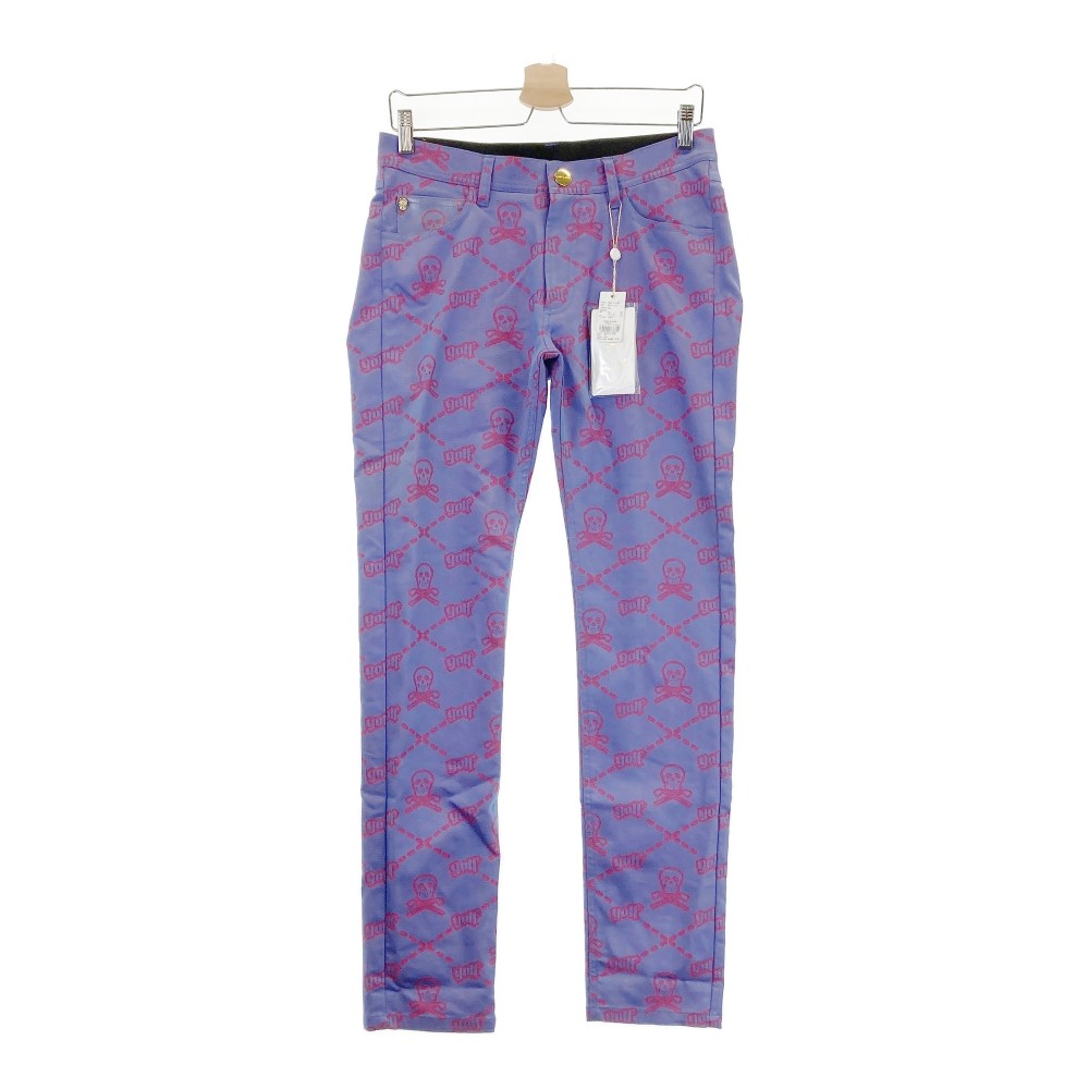 MARK&LONA マークアンドロナ ストレッチパンツ スカル総柄 パープル系 44 【中古】ゴルフウェア メンズ