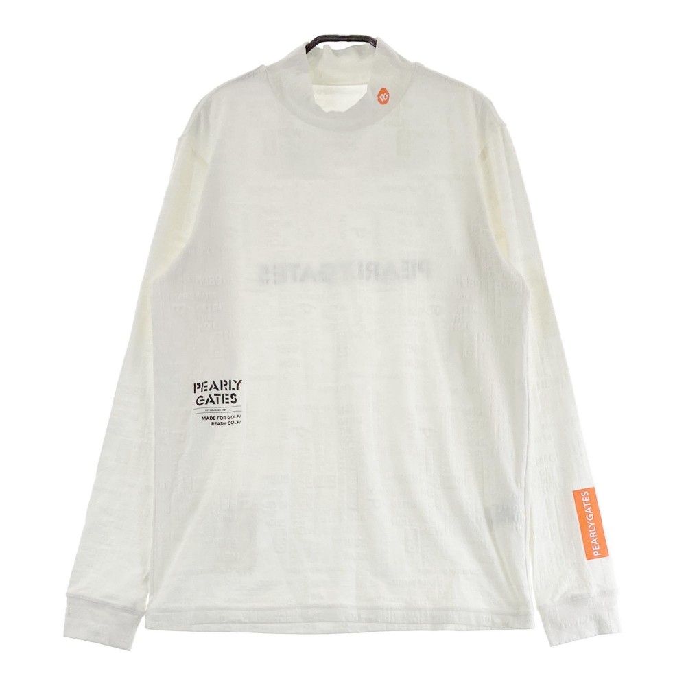 PEARLY GATES パーリーゲイツ 2024年モデル ハイネック 長袖Tシャツ ロゴ総柄 ホワイト系 6 【中古】ゴルフウェア メンズ｜中古ゴルフウェア通販STST