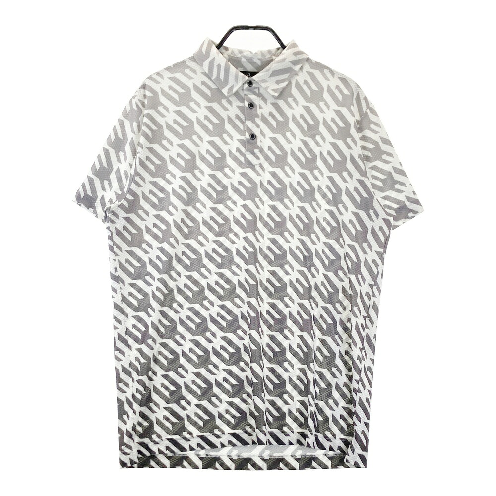 1PIU1UGUALE3 GOLF GRT119 半袖ポロシャツ メッシュ 千鳥 グレー系 6 【中古】ゴルフウェア メンズ|中古ゴルフウェア通販STST