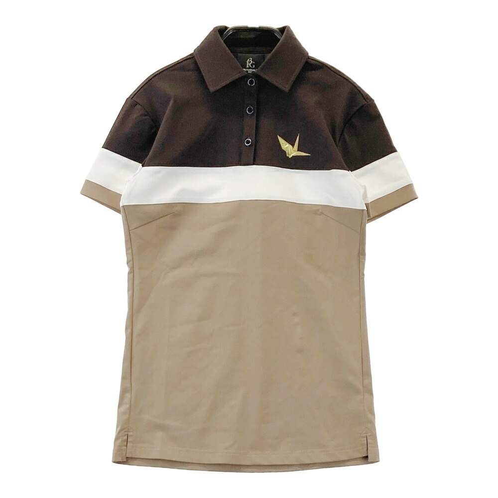 1PIU1UGUALE3 GOLF GST054 半袖ポロシャツ ブラウン系 1 【中古】ゴルフウェア メンズ