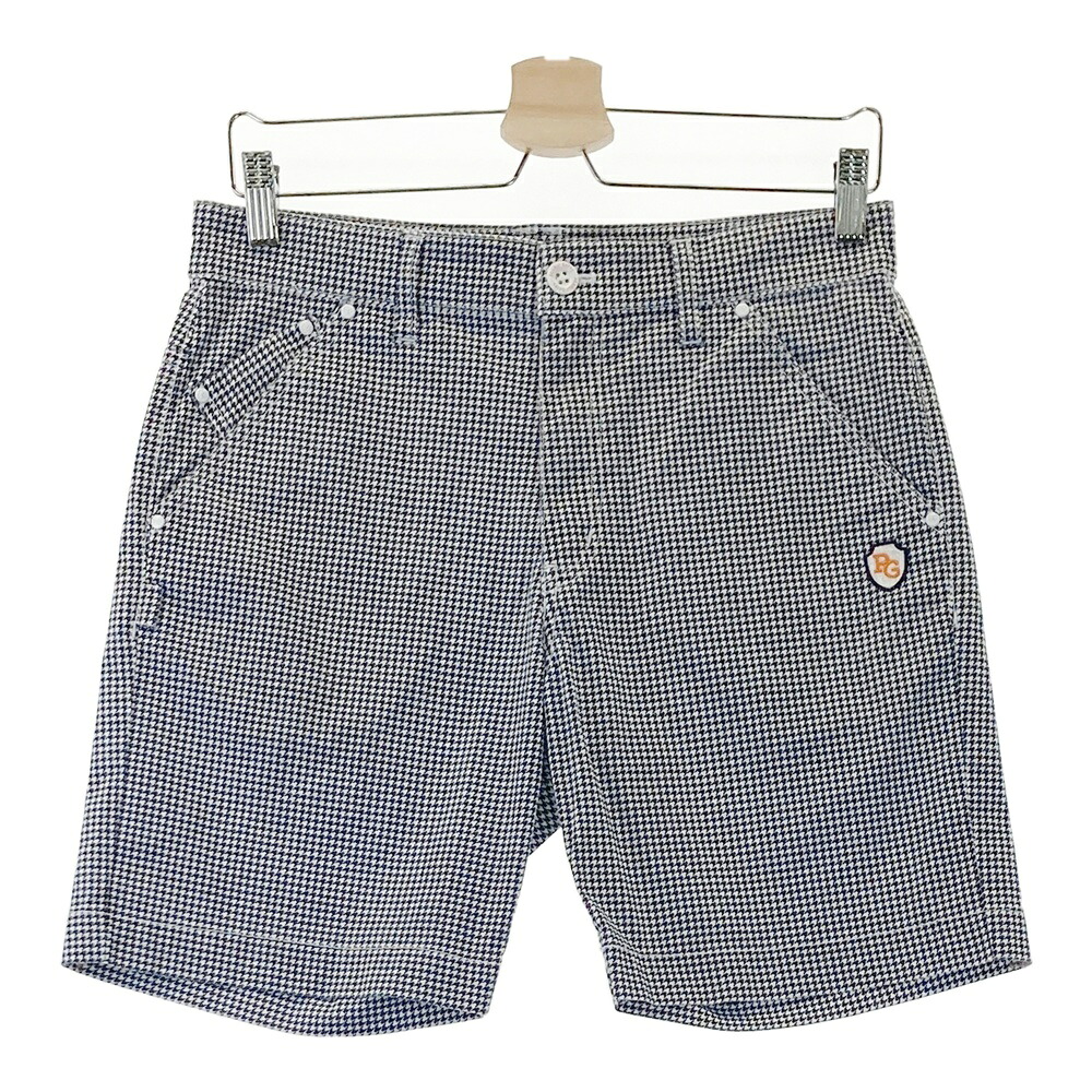 PEARLY GATES パーリーゲイツ ストレッチハーフパンツ 千鳥格子柄 ネイビー系 3 【中古】ゴルフウェア メンズ