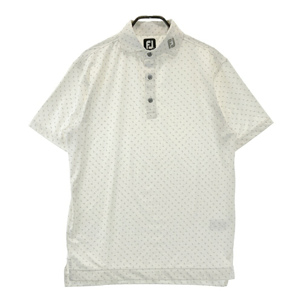 FootJoy フットジョイ FJ ロゴ 半袖 ポロシャツ ゴルフ ウェア 総柄 楽天市場】FOOT JOY フットジョイ 半袖ポロシャツ 総柄 ホワイト