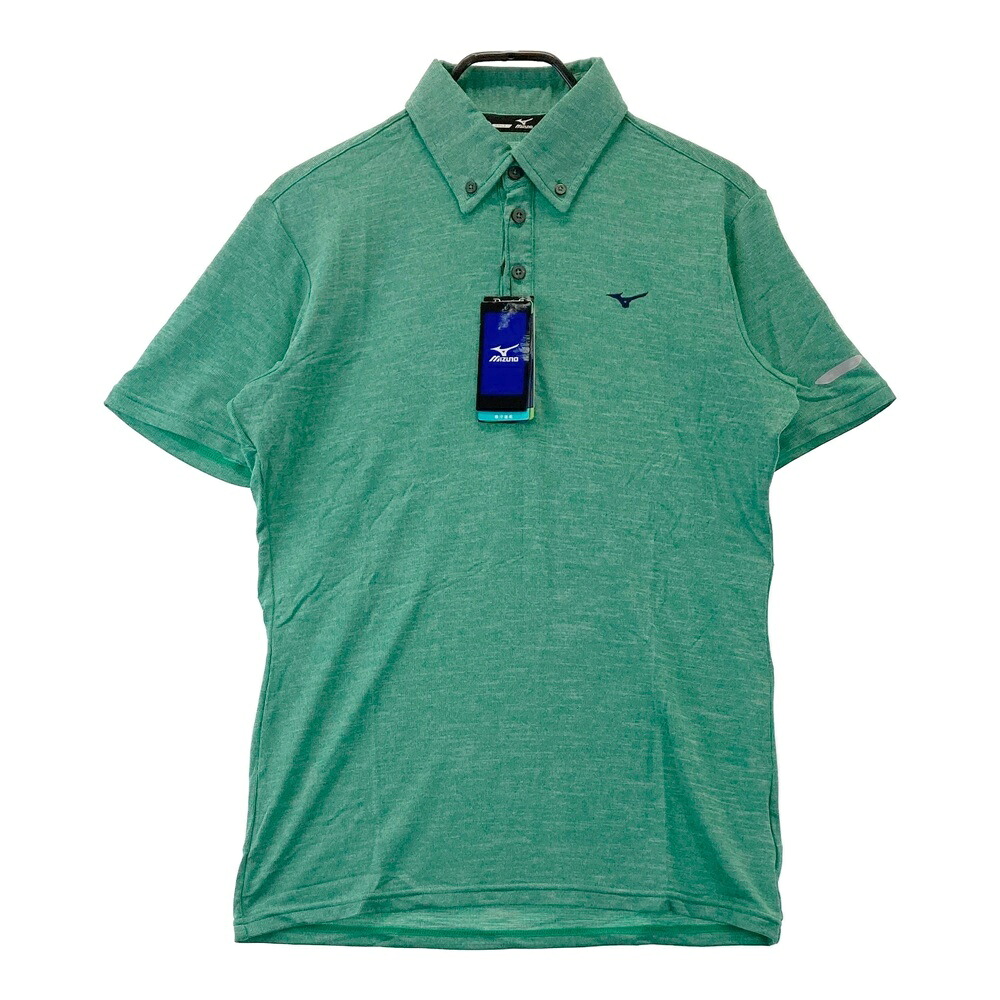 MIZUNO GOLF ミズノゴルフ ボタンダウン 半袖ポロシャツ グリーン系 M 【中古】ゴルフウェア メンズ