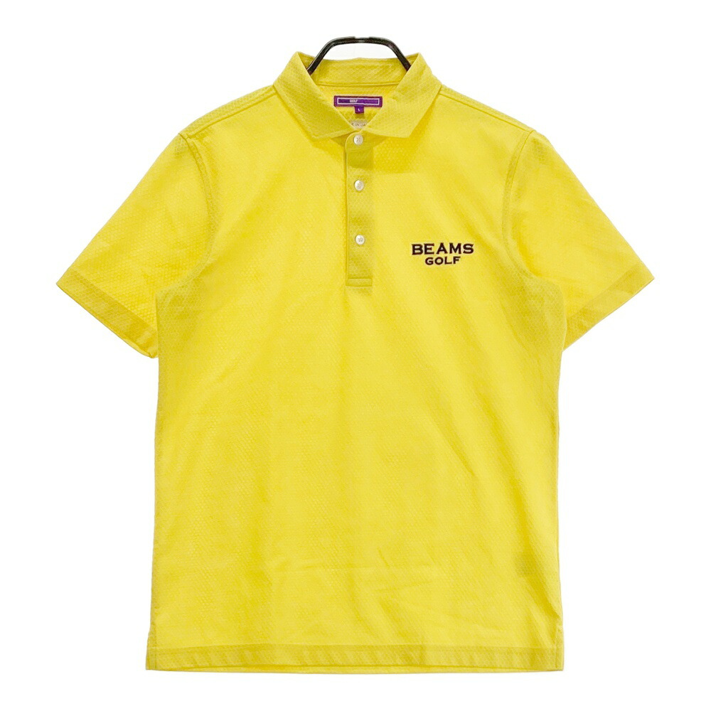 BEAMS GOLF ビームスゴルフ 半袖ポロシャツ ハニカム柄 イエロー系 L 【中古】ゴルフウェア メンズ 8,778円