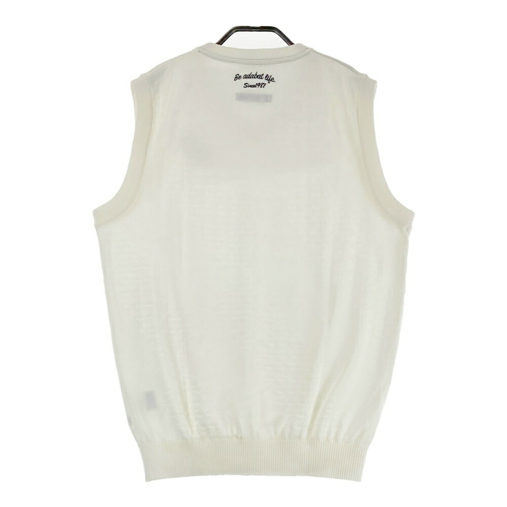 ADABAT アダバット MITSUKE KNIT ニットベスト ホワイト系 48 【中古】ゴルフウェア メンズ